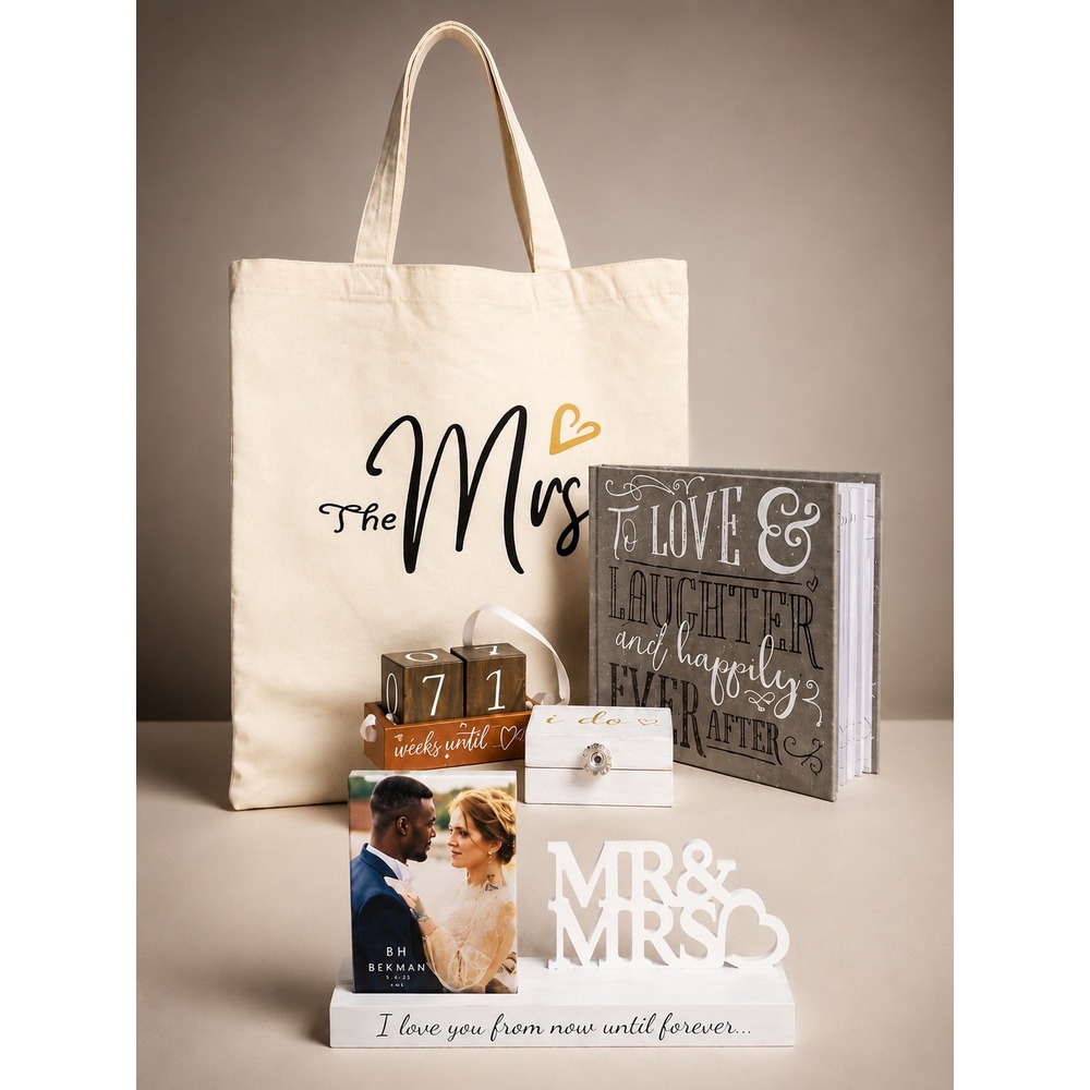 Bridal‎ Keepsake Gift Bundle Wedding Décor Album Tote Ring Box Set